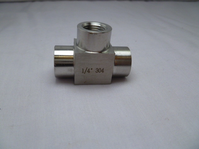 ss304 ss316 Stainless Steel Male Female Pipe Fitting Tees Forging female Threaded Straight Tee