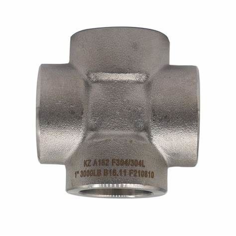 Metal Stainless Steel Pipe Forged Fittings Socket Welded Cross 3000LBS ASME B16.11 SA-182 GR F 316/316L DN 1Metal Stainless Steel Pipe Forged Fittings Socket Welded Cross
