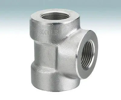 TH Stright Tee Threaded Fitting Forged Pipe Fitting NPS 1/8